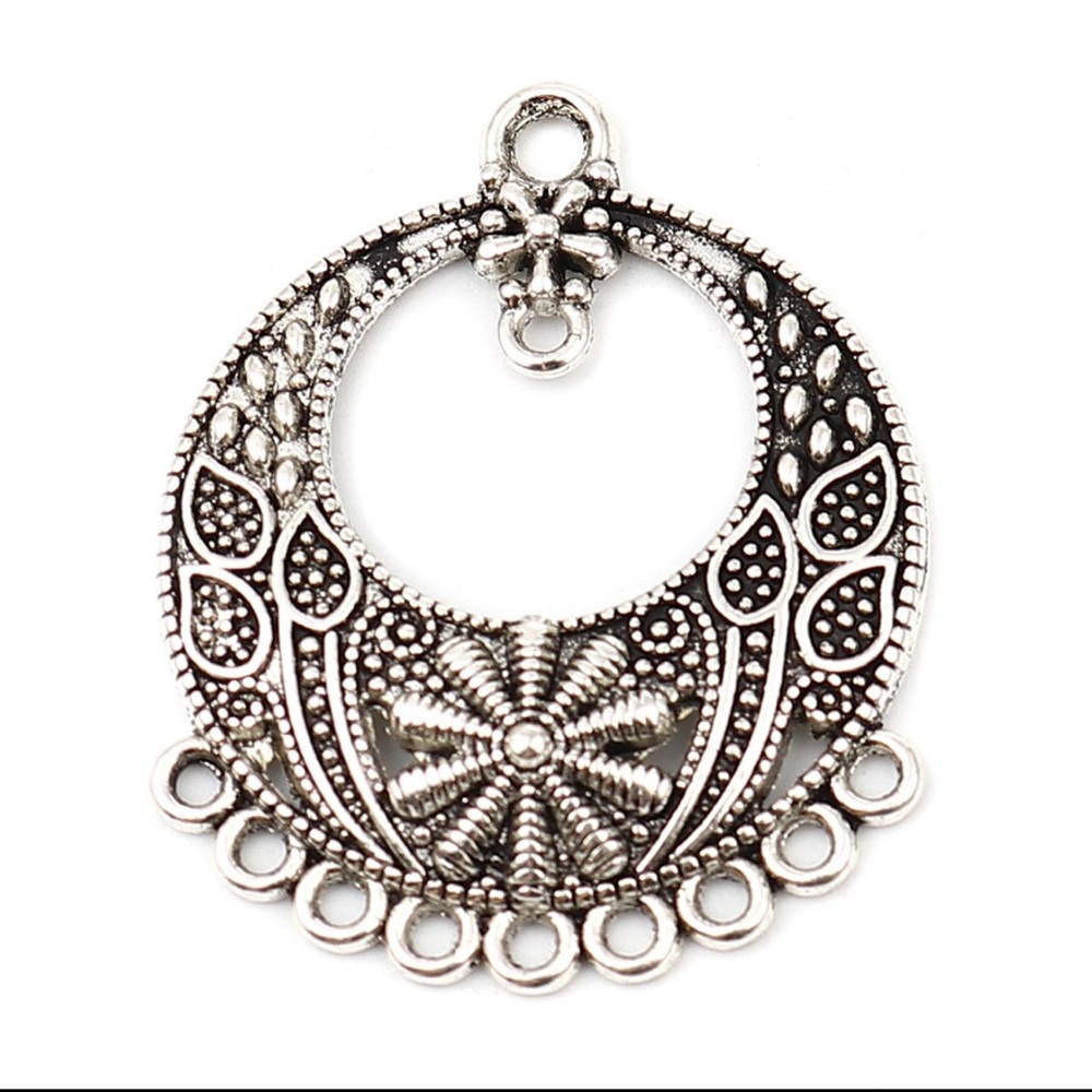 Chandelier connectors for earrings Silver Set of 2 Tibetan silver - Picture 3 of 4
